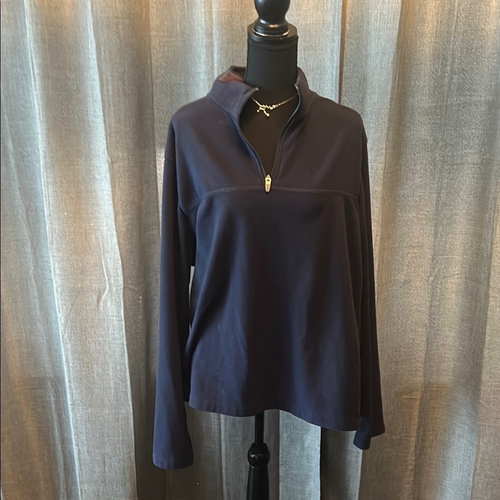 Lands' End Blue Quarter Zip Sweater